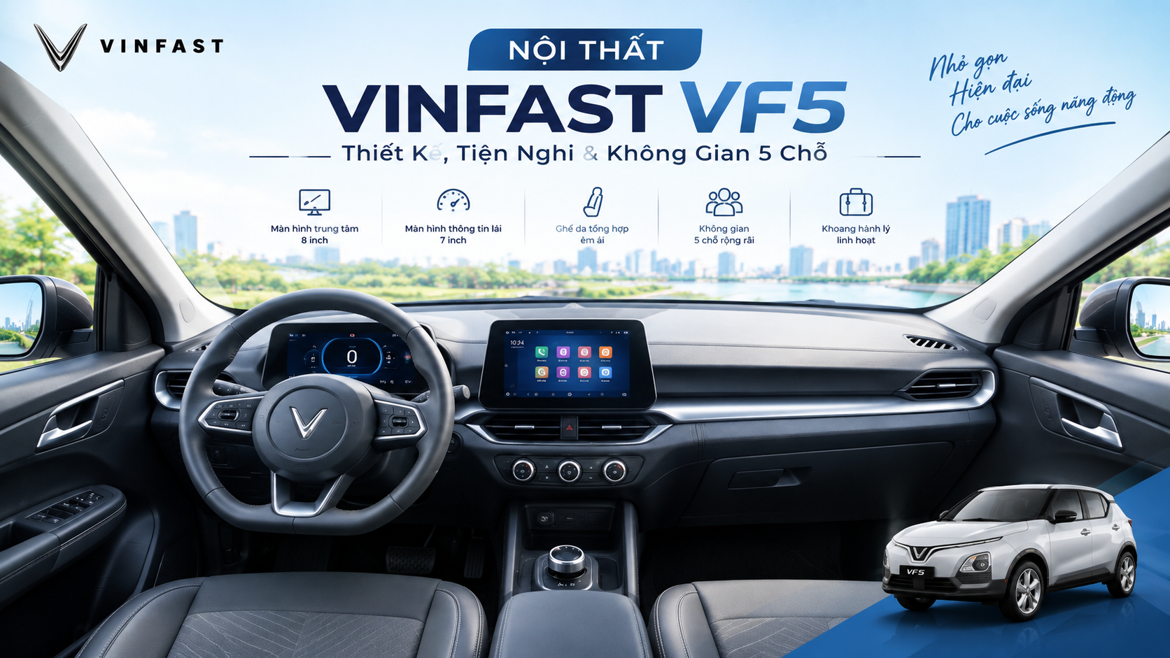 Nội Thất VinFast VF5 – Thiết Kế, Tiện Nghi & Không Gian 5 Chỗ